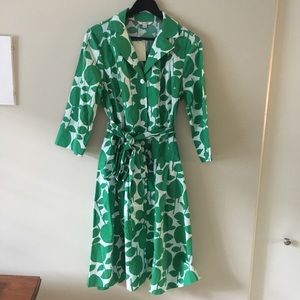 Boden Riviera Shirt Dress Kelly Green Fruit Print